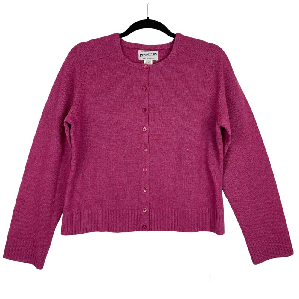 Vintage Pendleton Lambs Wool Button Front Cardiga… - image 1